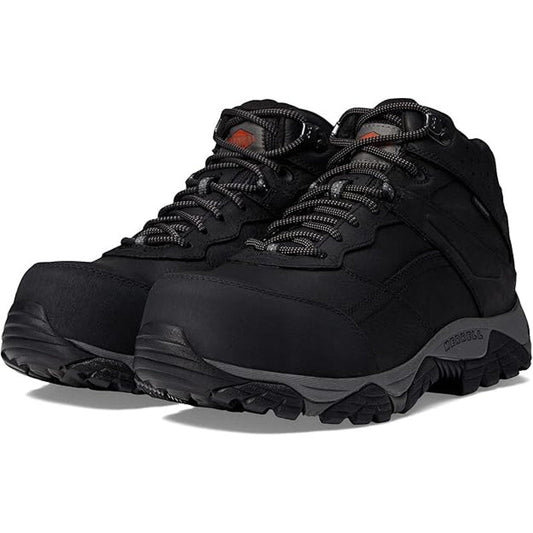 New Merrell Mens Size 9 Black Moab Adventure Mid Waterproof Carbon Fiber Boots