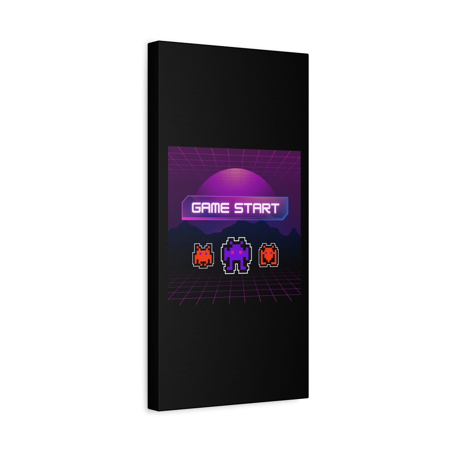 Retro Game Start Canvas Art Print | 80s Gaming Wall Decor, Gamer Gift, Pixel Art, Nostalgic Artwork, Home Decor