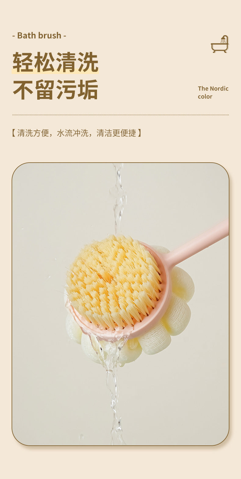 Bathing Brush For Back Scrubbing, No Need To Ask For Help. Long-Handled Brush With Soft Bristles, Double-Sided Bathing Brush. A Perfect Tool For Scrubbing Mud, Removing Dust, And Scrubbing The Back