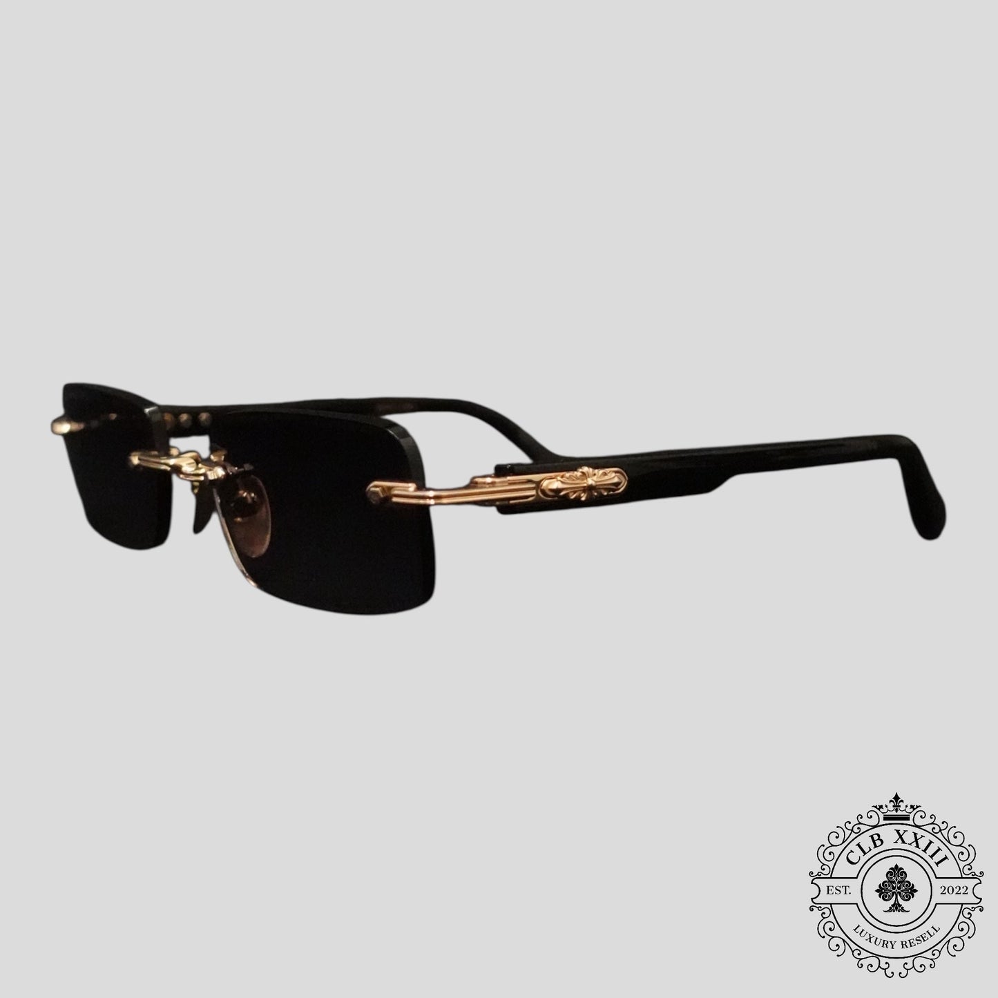 Chrome Hearts Deep I Sunglasses in Black/Gold