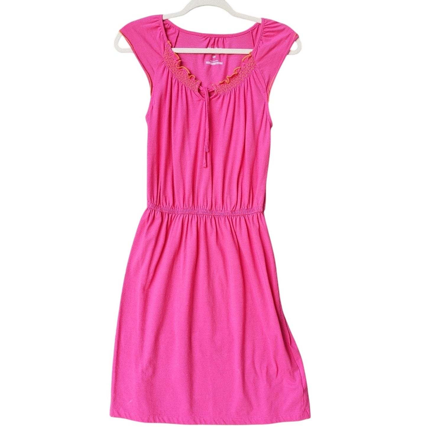 Old Navy Womens Small Cotton Blend Pink Elastic Waist Sleeveless Blouson Dress