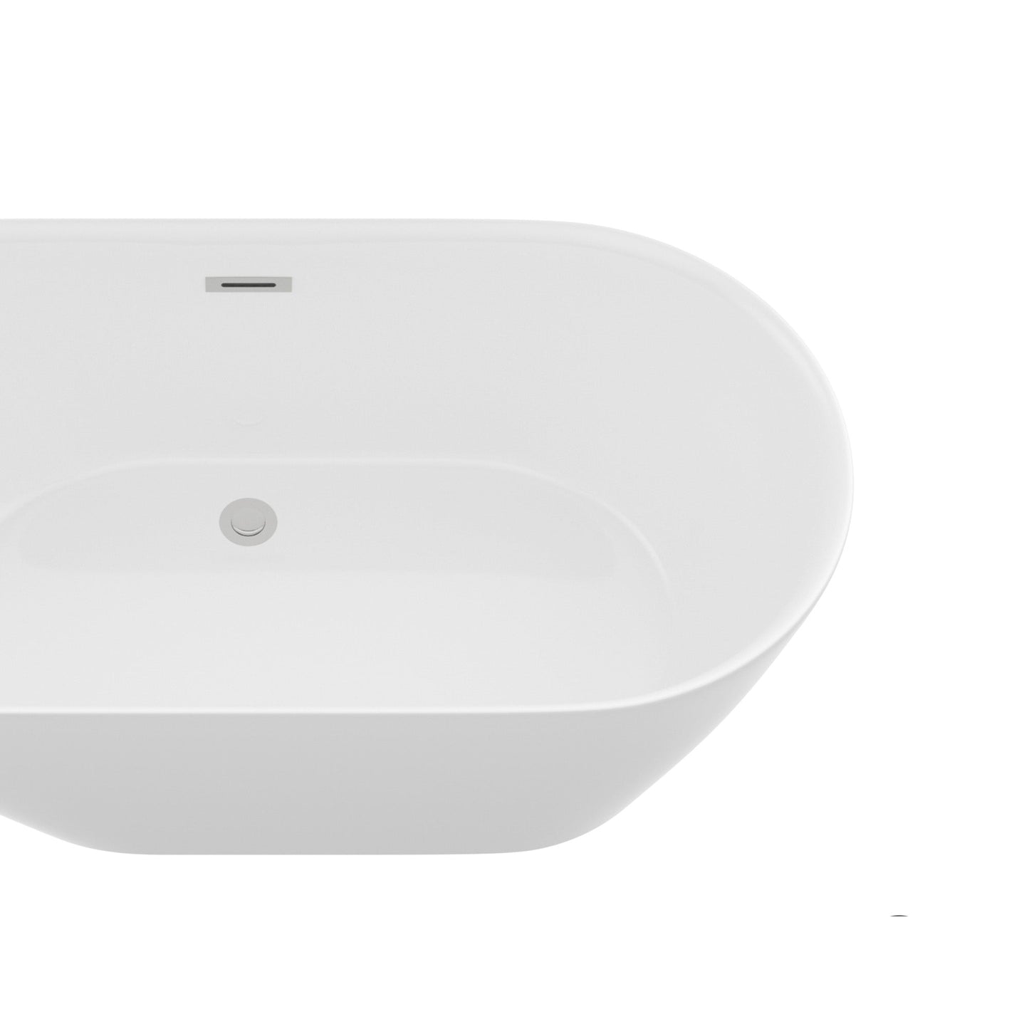 59" Acrylic Freestanding Bathtub Stand Alone Soaker Tub