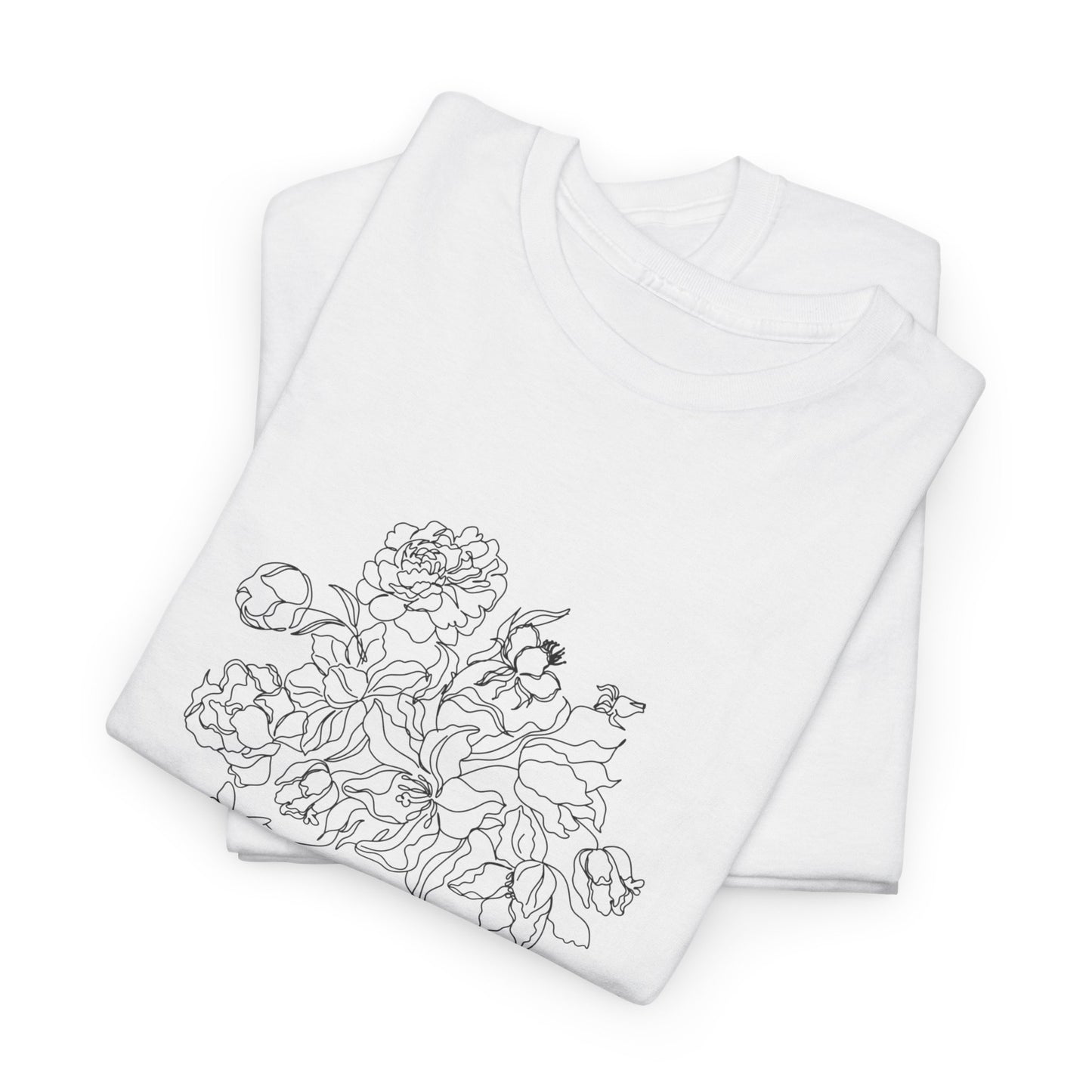 SHE Floral Love Unisex Heavy Cotton Tee, Casual T-Shirt, Gift for Her, Summer Fashion, Relaxed Fit Tee