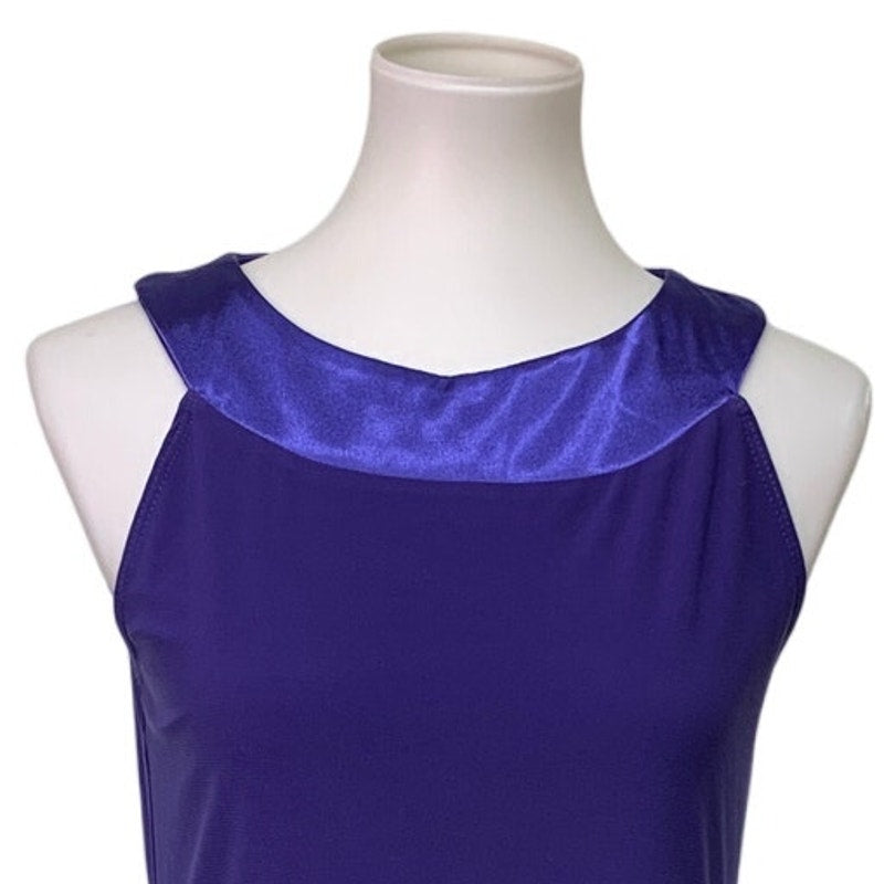 Blu Sage Womens Medium Purple PolySpandex Sleeveless Halter Neck Sheath Dress