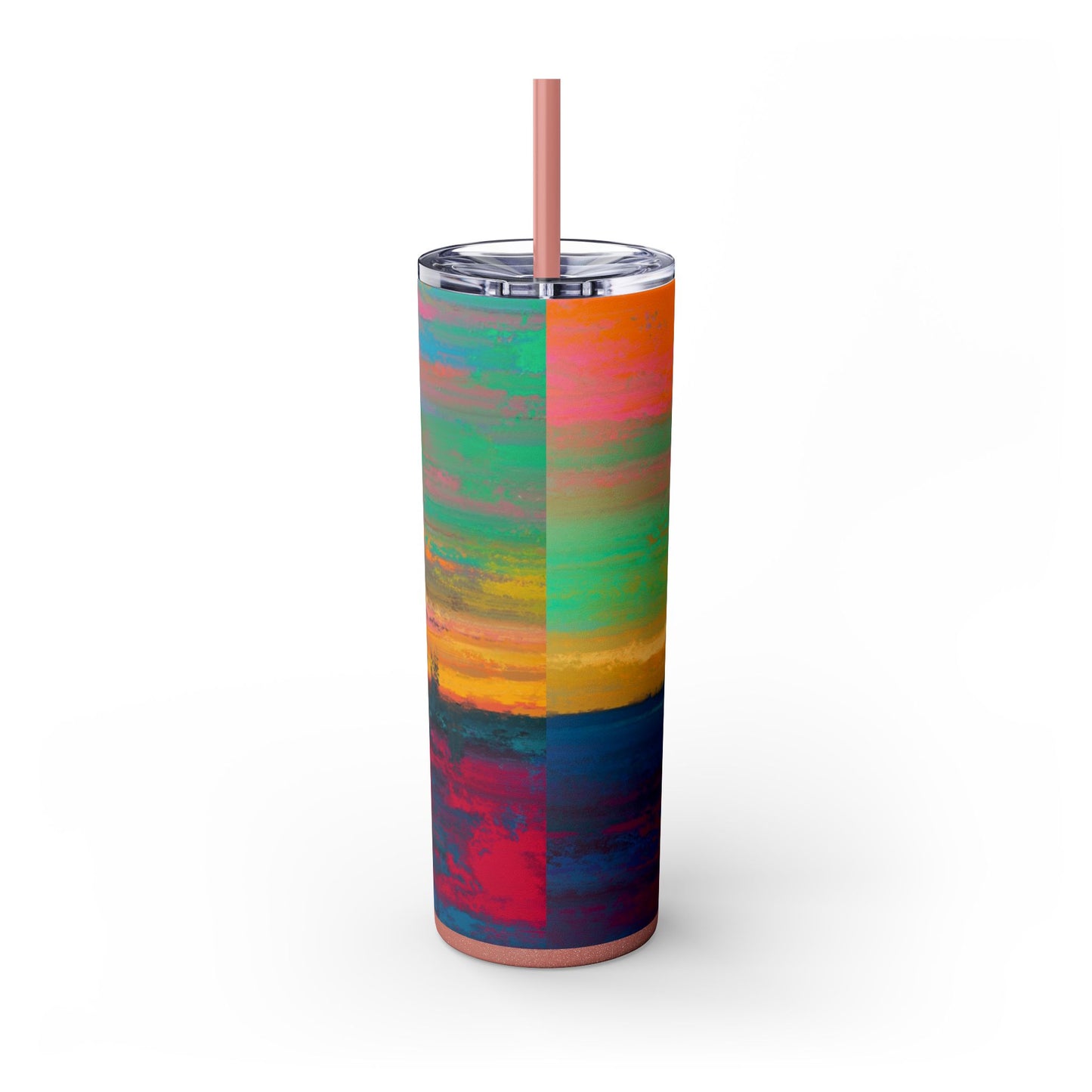Colorful Ombre Skinny Tumbler with Straw, 20oz | Travel Mugs, Summer Drinkware, Beach Accessories, Gifts for Her, Eco-Friendly