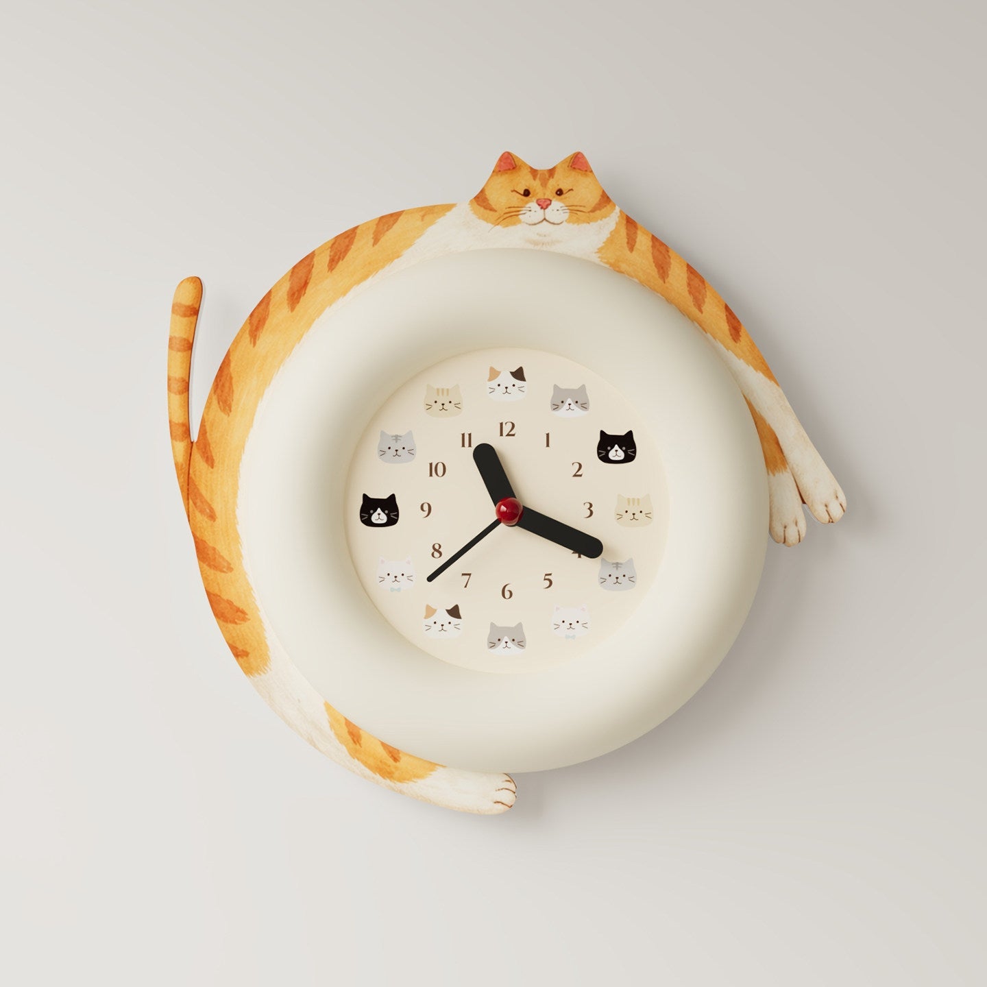 Cute Cat Hug Wall Clock-2