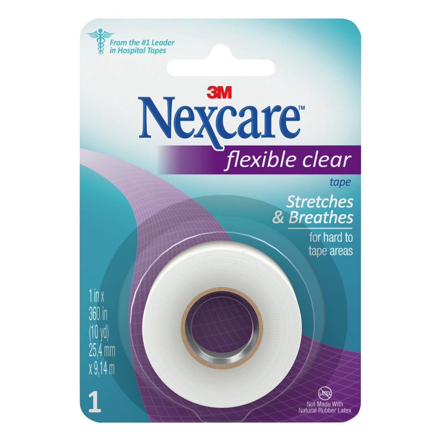 Nexcare First Aid Tape, Flexible, Clear, 1, Pk24