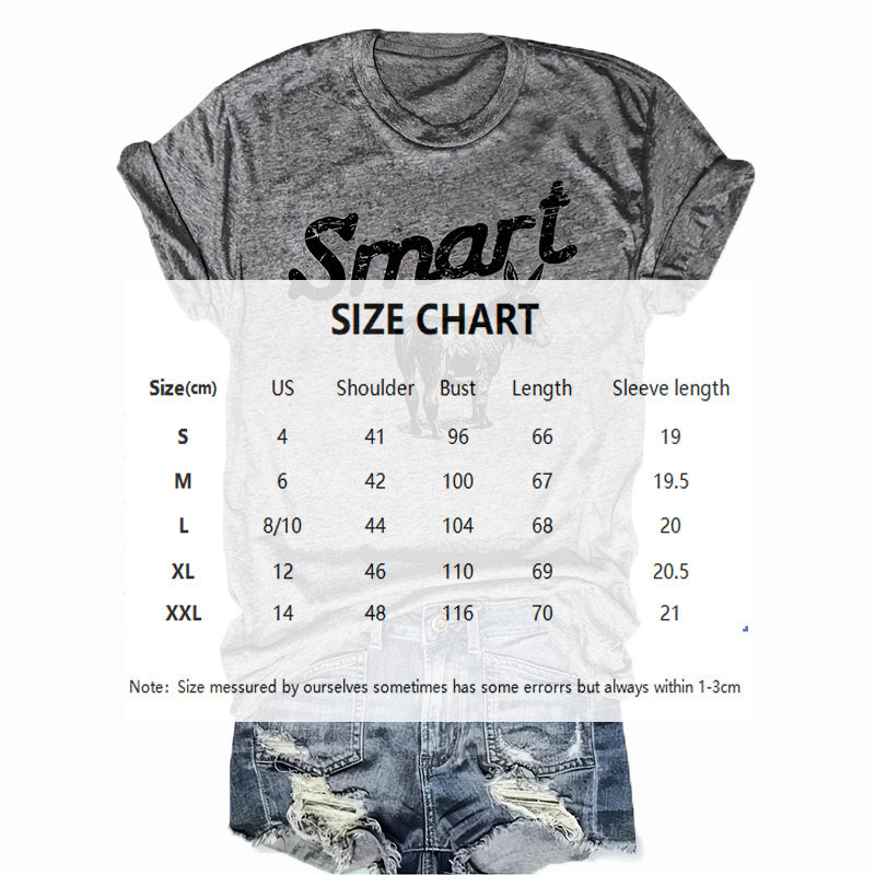 Women's Round Neck Short Sleeve T-Shirt - Casual Summer Top
