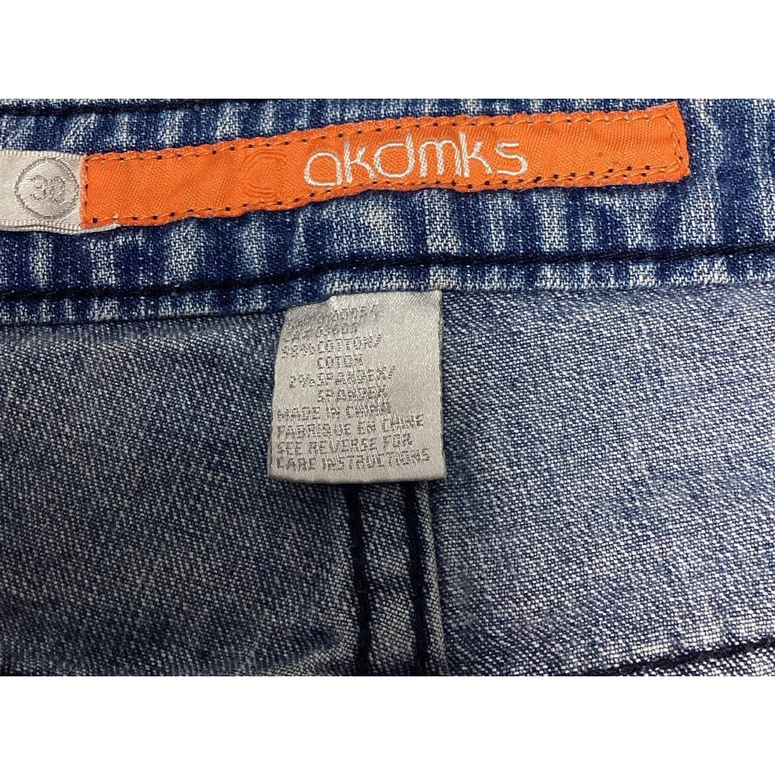 Akdmks Mens Size 30 Stretch Cotton Distressed Patched Whiskered Denim Blue Jeans