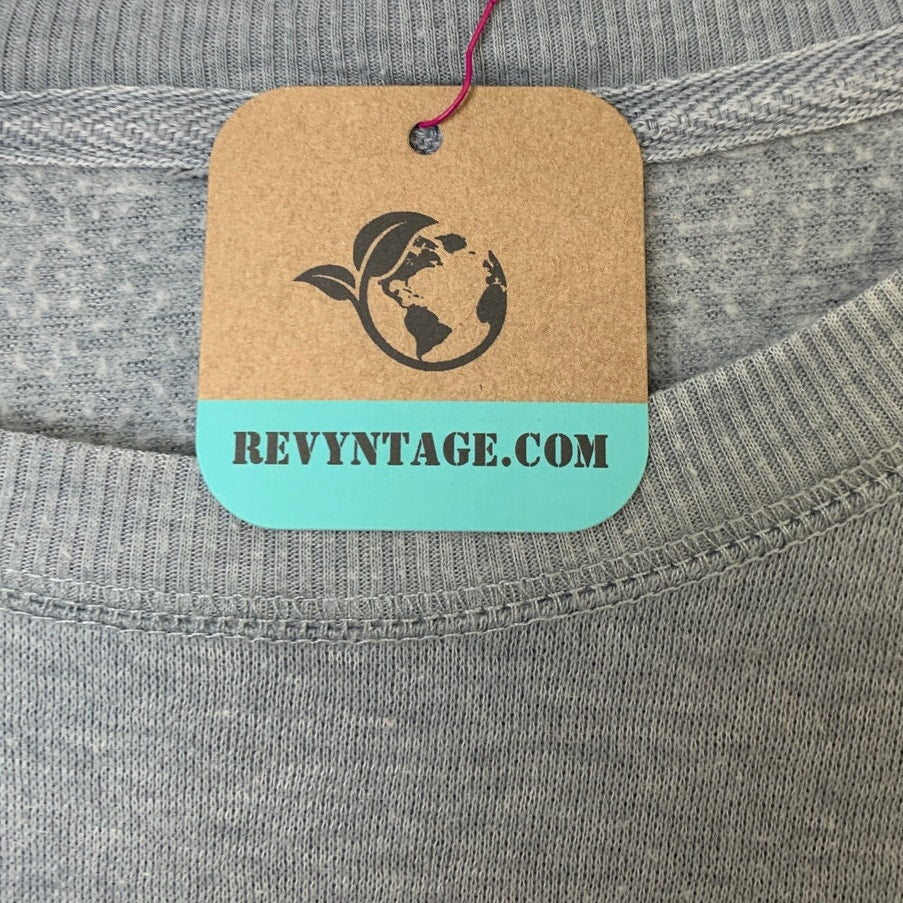 Upcycled Hand Printed Women Large Gray Jesus Be The Light Lightweight Sweatshirt