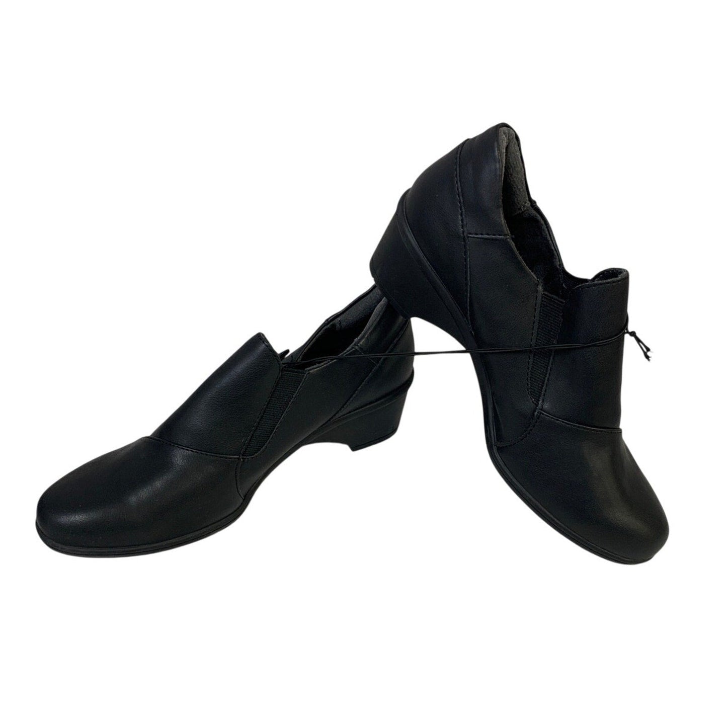 JBU Women Size 8 Black Faux Leather Kyley Hook Loop Adjustable Comfort Shoes