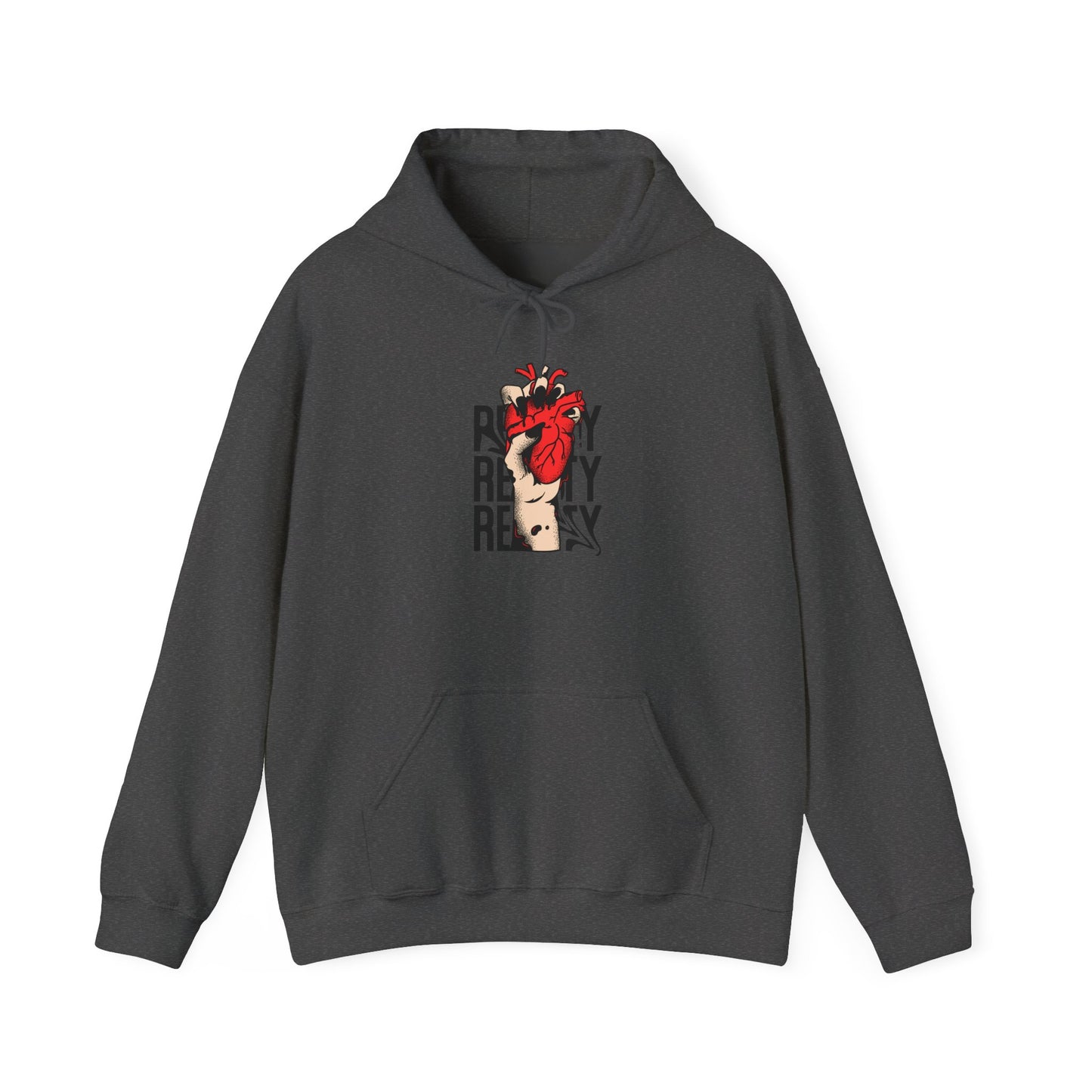 Reality-Themed Unisex Heavy Blend Hoodie for Daily Inspiration, Motivational Sweatshirt, Cozy Gift for Friends, Statement Apparel, [...]