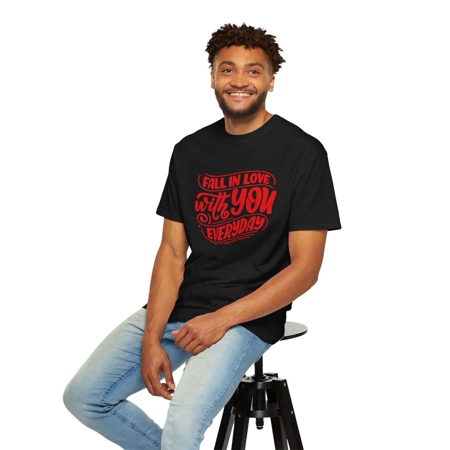 Fall in Love with YOU Quote T-shirt for Couples, Valentine's Day, Gifts for Him/Her, Casual Everyday Wear, Comfortable Unisex Tee