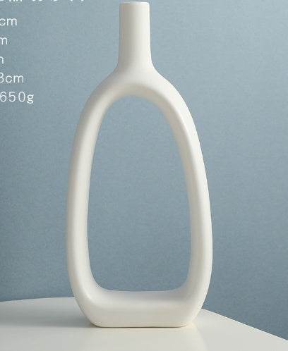 Nordic Style Heart Hollow Out Electroplated Ceramic Vase Decoration