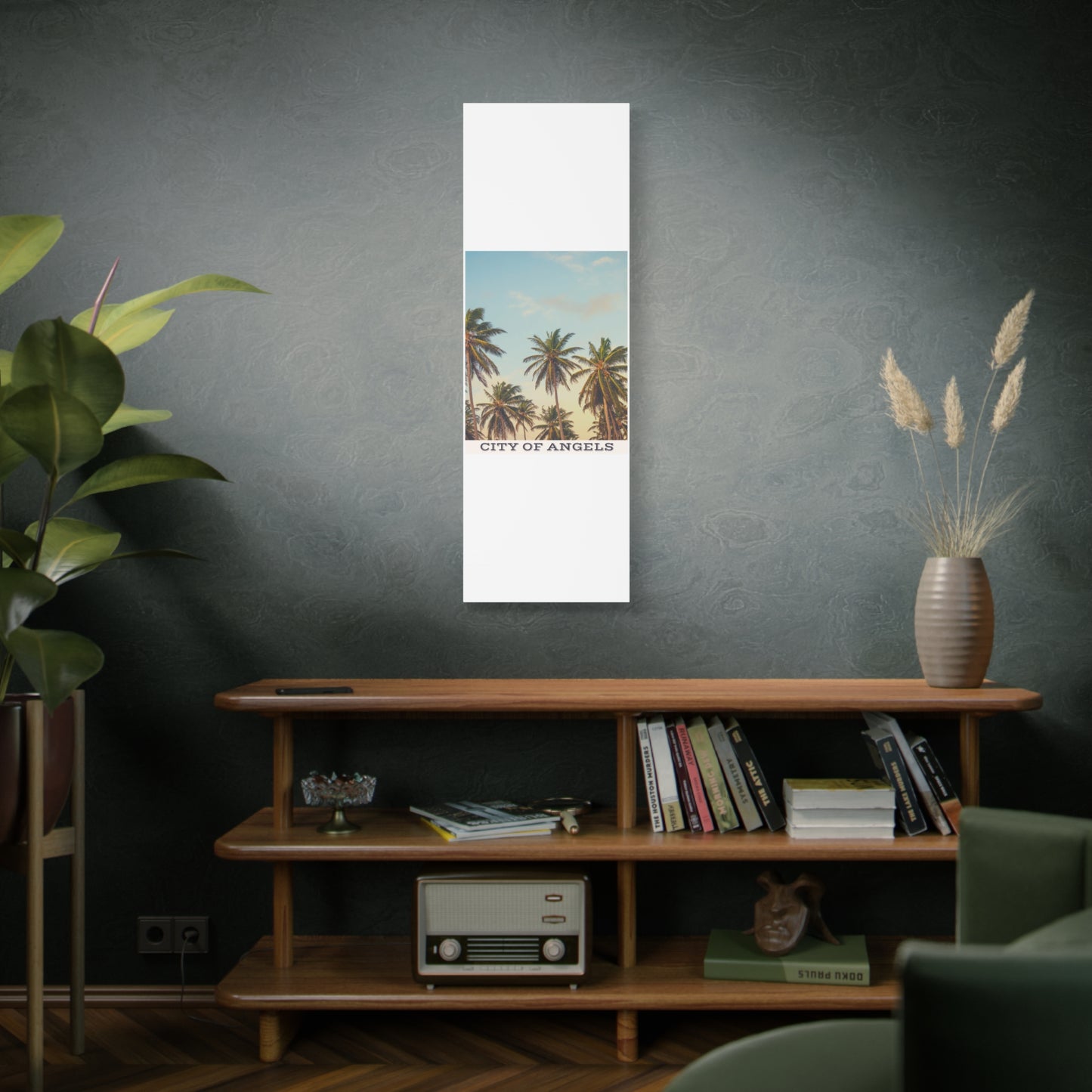 Tropical Palm Tree Canvas Print, City of Angeles Tropical Wall Art, Los Angeles Beach Decor, California Nature Photography, Home Decoration, Gift for Beach Lovers