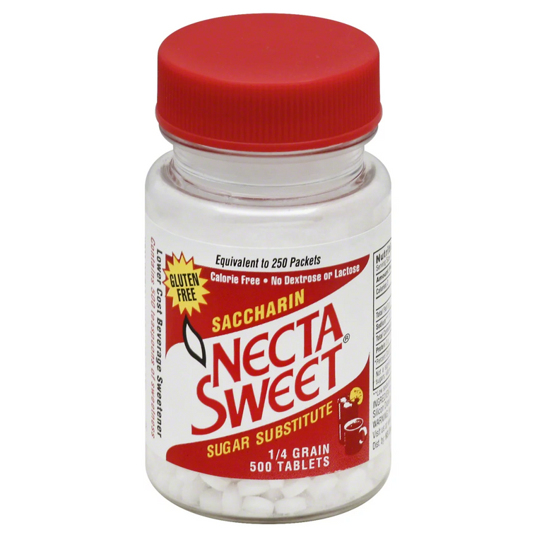 Necta Sweet Sugar Substitute, Saccharin, 1/4 Grain, Tablets