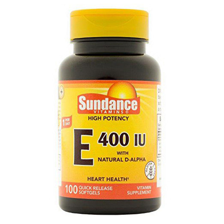Sundance Vitamins 180Mg ( 400 IU) High Potency Vitamin  E  100 Softgels