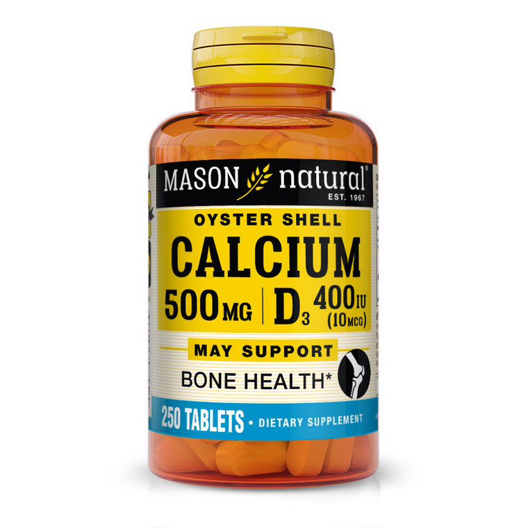 Mason Natural® Oyster Shell Calcium 500 mg with Vitamin D3 (250 Tablets)