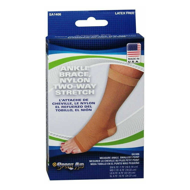 Sport Aid Nylon Slip-On Ankle Brace, Size Large - Lightweight Compression Support