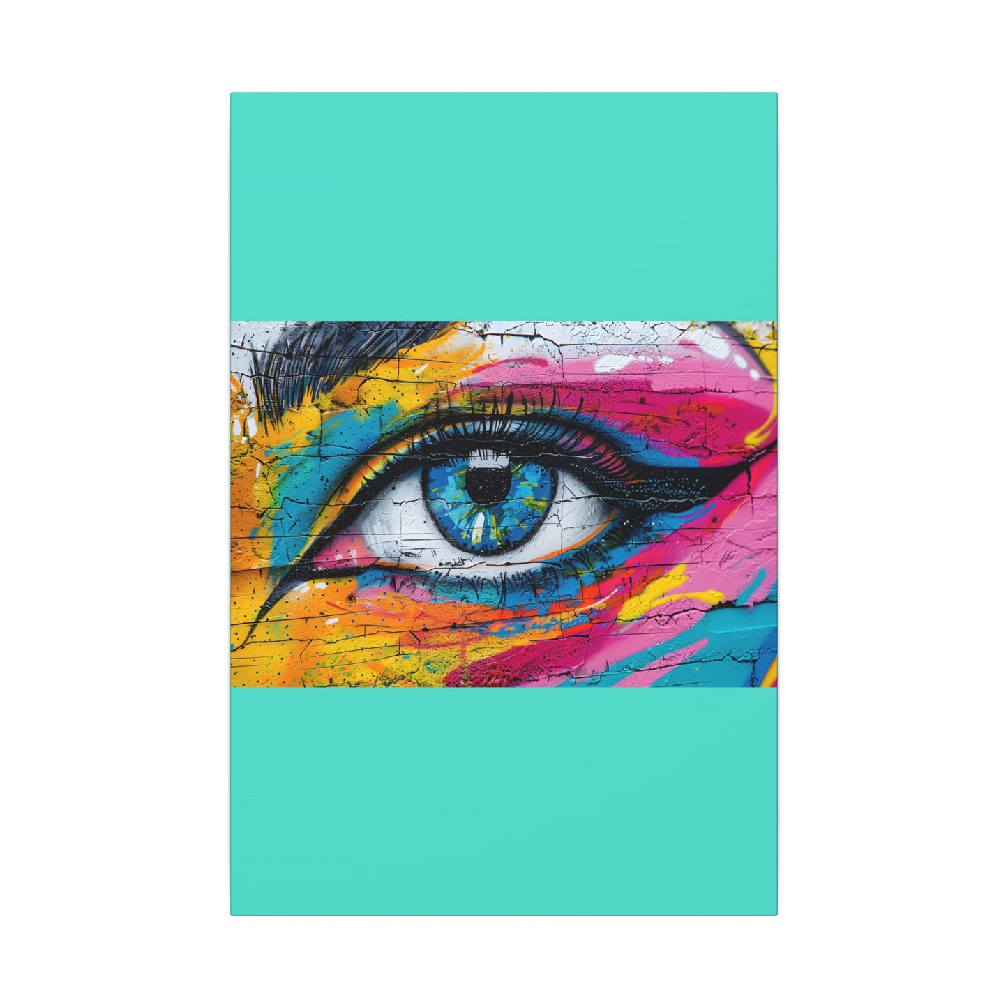 Colorful Eye Street Art Matte Canvas Print