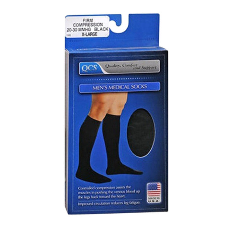 Loving Comfort Dress Scott Knee High Closed Toe  Men's 20-30 Mmhg  Black X-Large