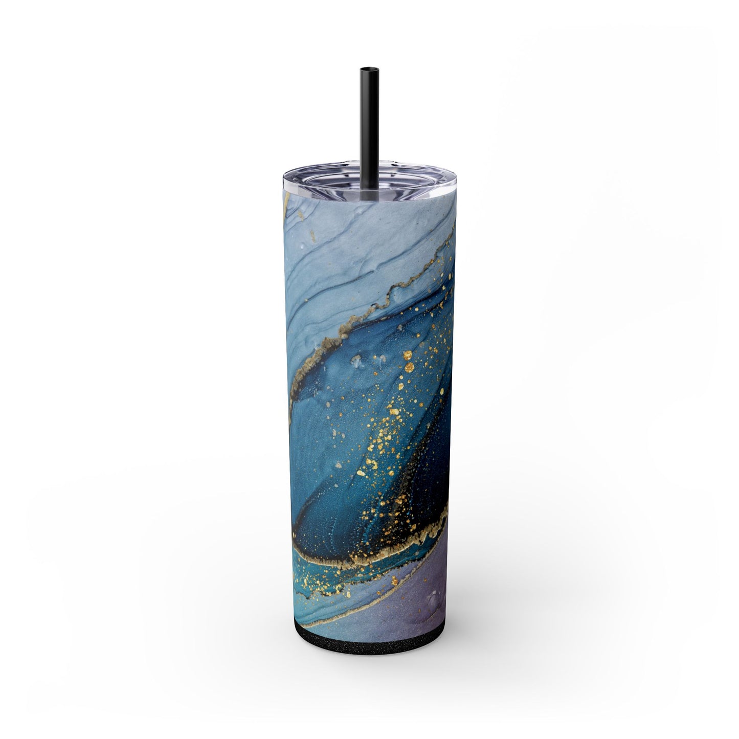 Elegant Blue Marble Skinny Tumbler, 20oz - Stylish Drinkware for Daily Use, Gifts, Celebrations, Eco-Friendly, Travel Mug