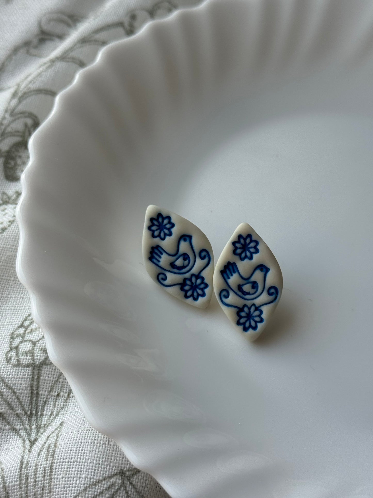 Porcelain Folk Studs