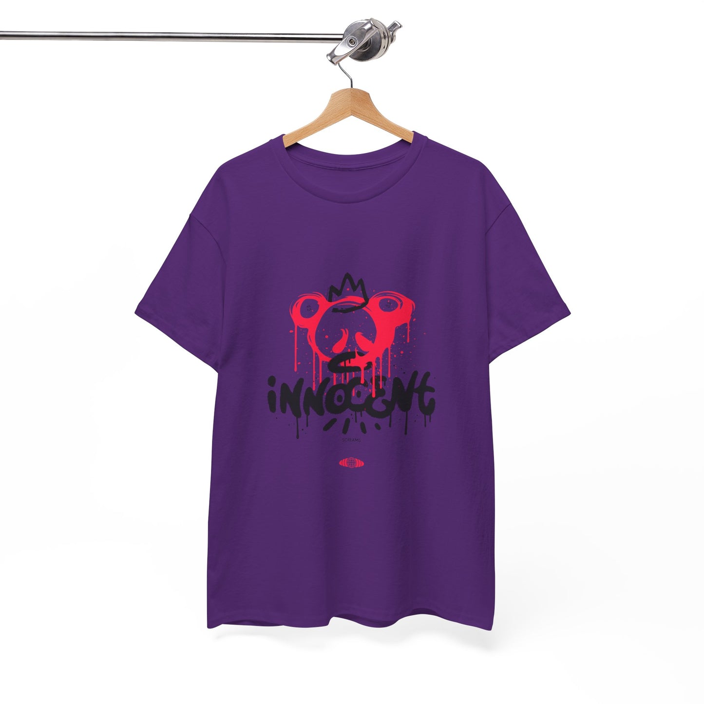 Edgy Graphic Tee: 'Innocent' Design, Urban Fashion, Streetwear, Unisex Cotton T-Shirt, Music Festivals, Casual Wear