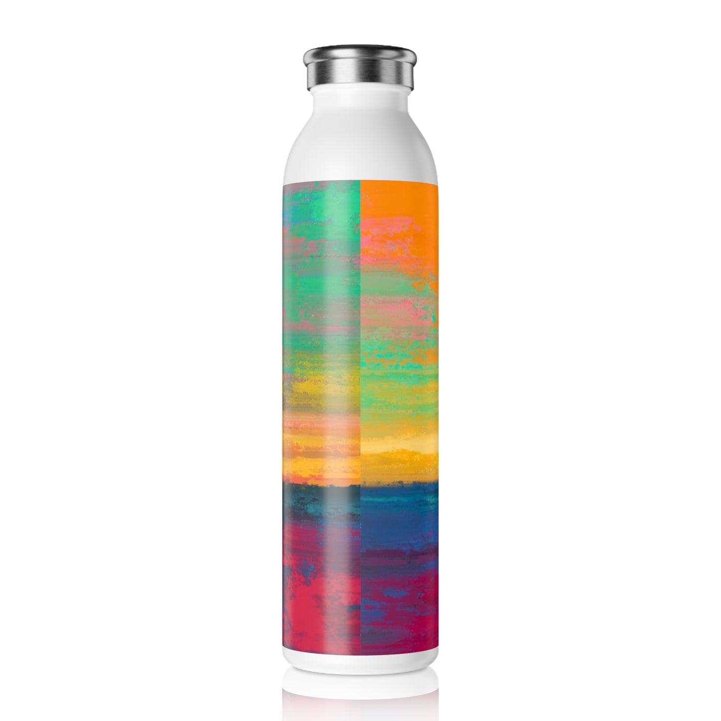 Vibrant Slim Water Bottle | Colorful Reusable Hydration | Eco-Friendly Travel Mug | Fitness Gift | Beach Lover's Essentials