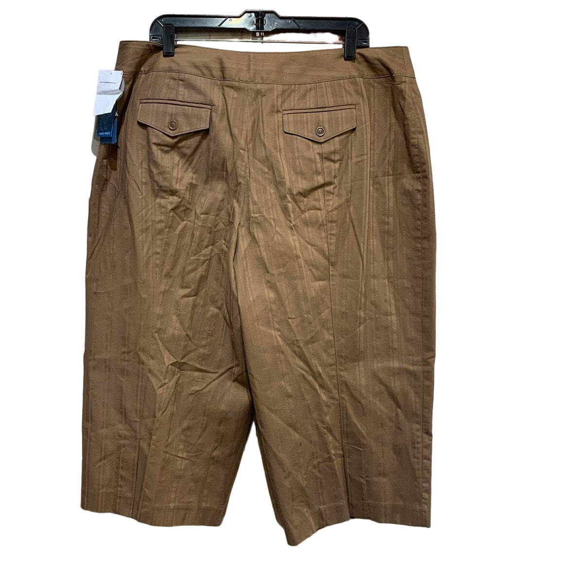 New Nine West Woman 18W Stretch Cotton Tuscany Bronze Brown Cropped Pants