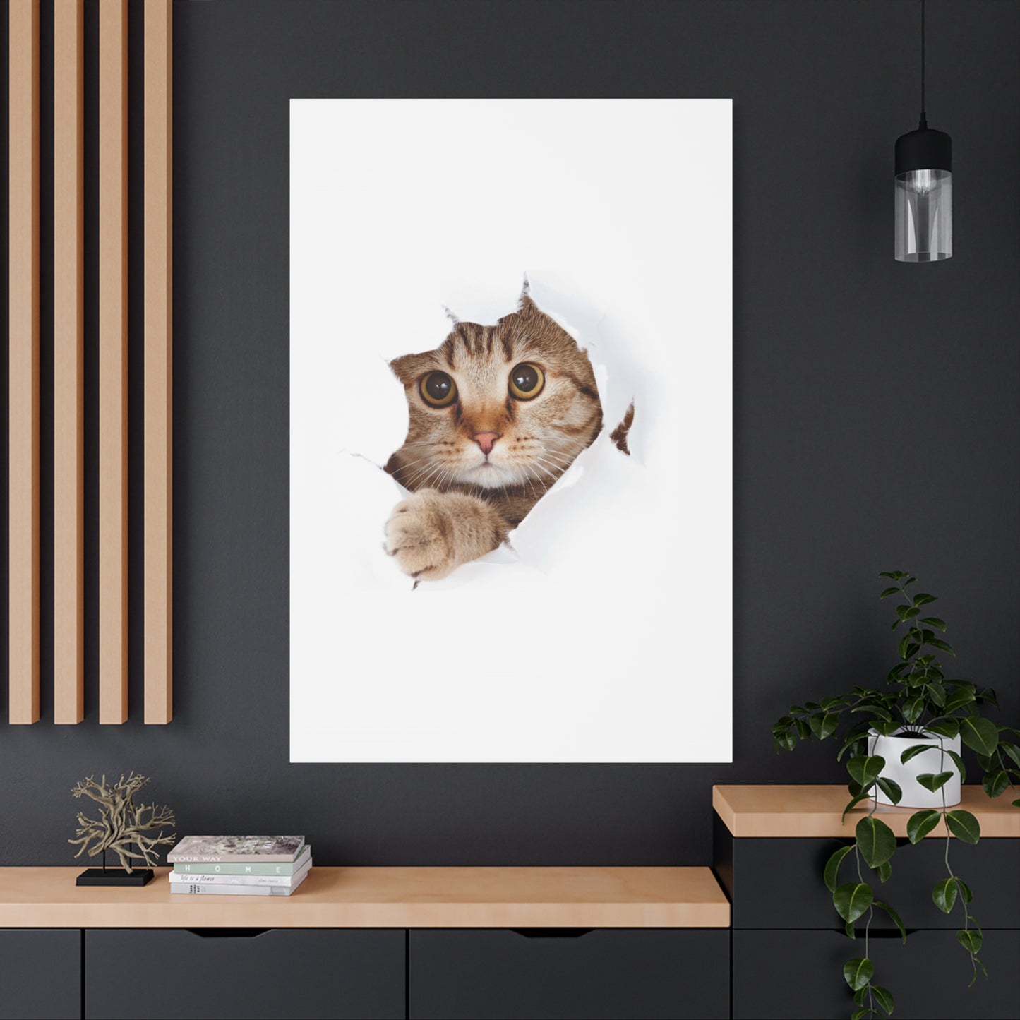 Whimsical Cat Canvas Art, Playful Decor for Cat Lovers, Home Wall Art, Pet-Themed Gift, Cute Cat Wall Art, Cat Lover's Decoration