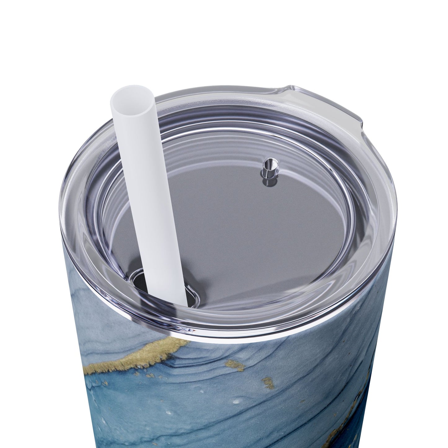 Elegant Blue Marble Skinny Tumbler, 20oz - Stylish Drinkware for Daily Use, Gifts, Celebrations, Eco-Friendly, Travel Mug