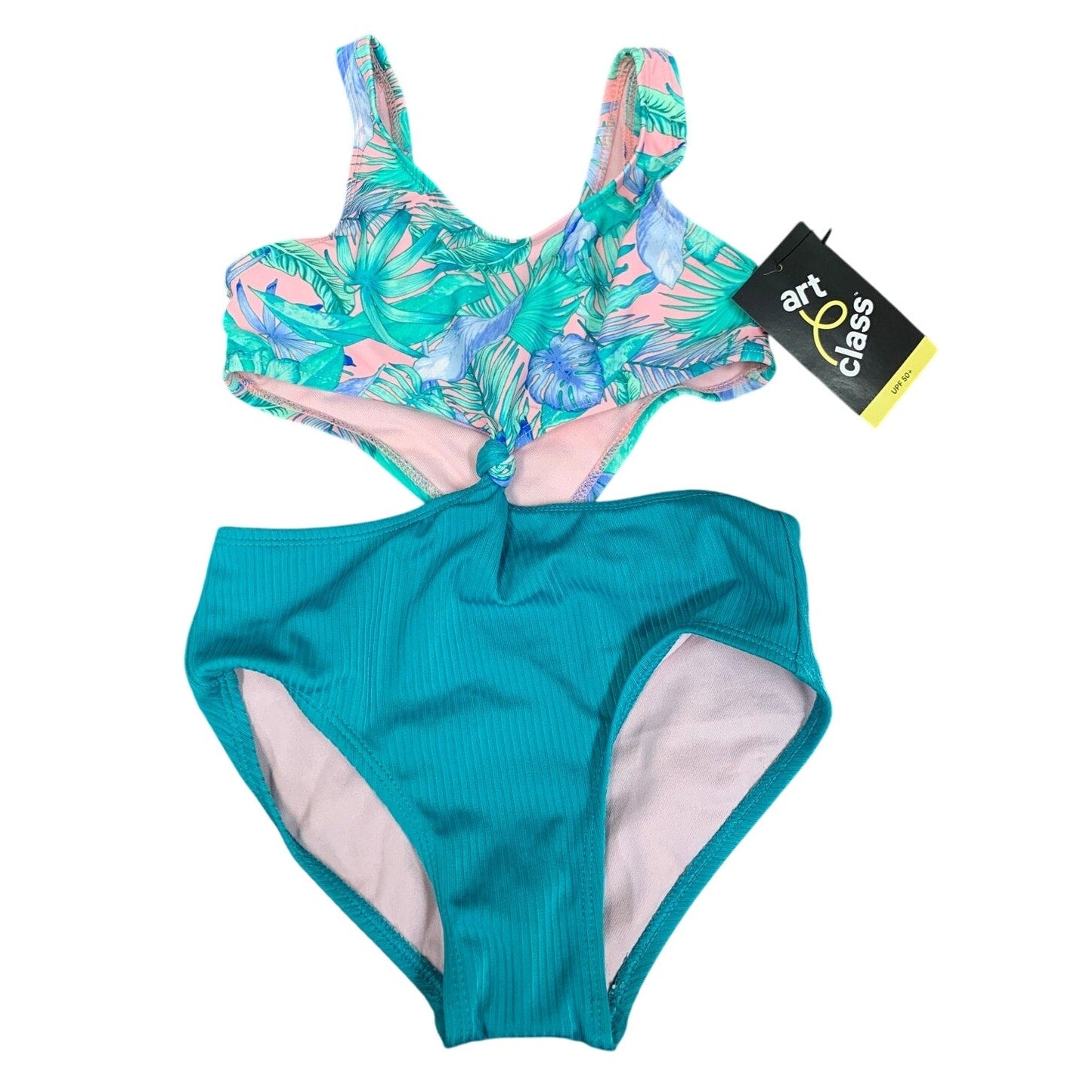 NWT New Cat & Jack Girls Size XS (4/5) Tropical Fern Leaves 1PC Swim Swimsuit