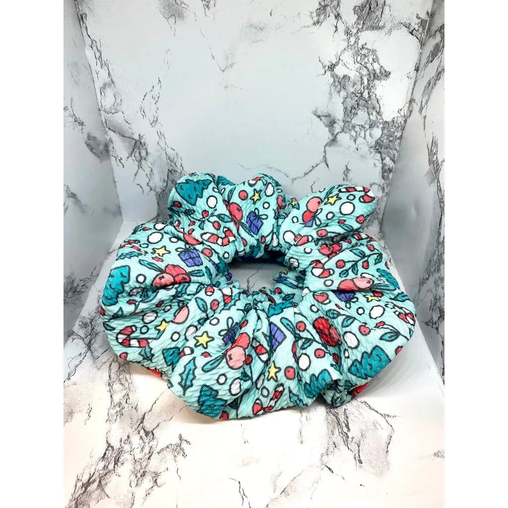 Teal Winter Wonderland Scrunchie