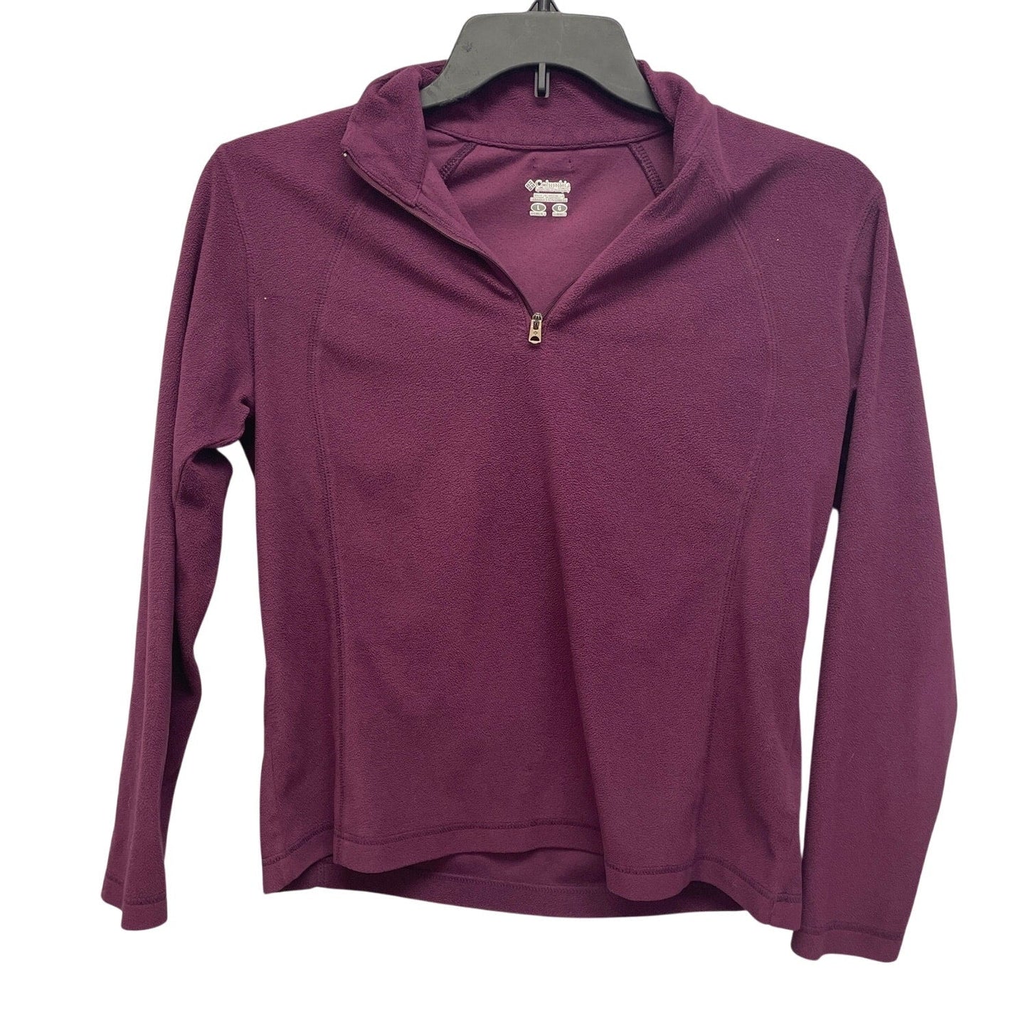 Columbia Womens Large 100% Polyester Long Sleeve 1/4 Zip Purple Fleece Pullover