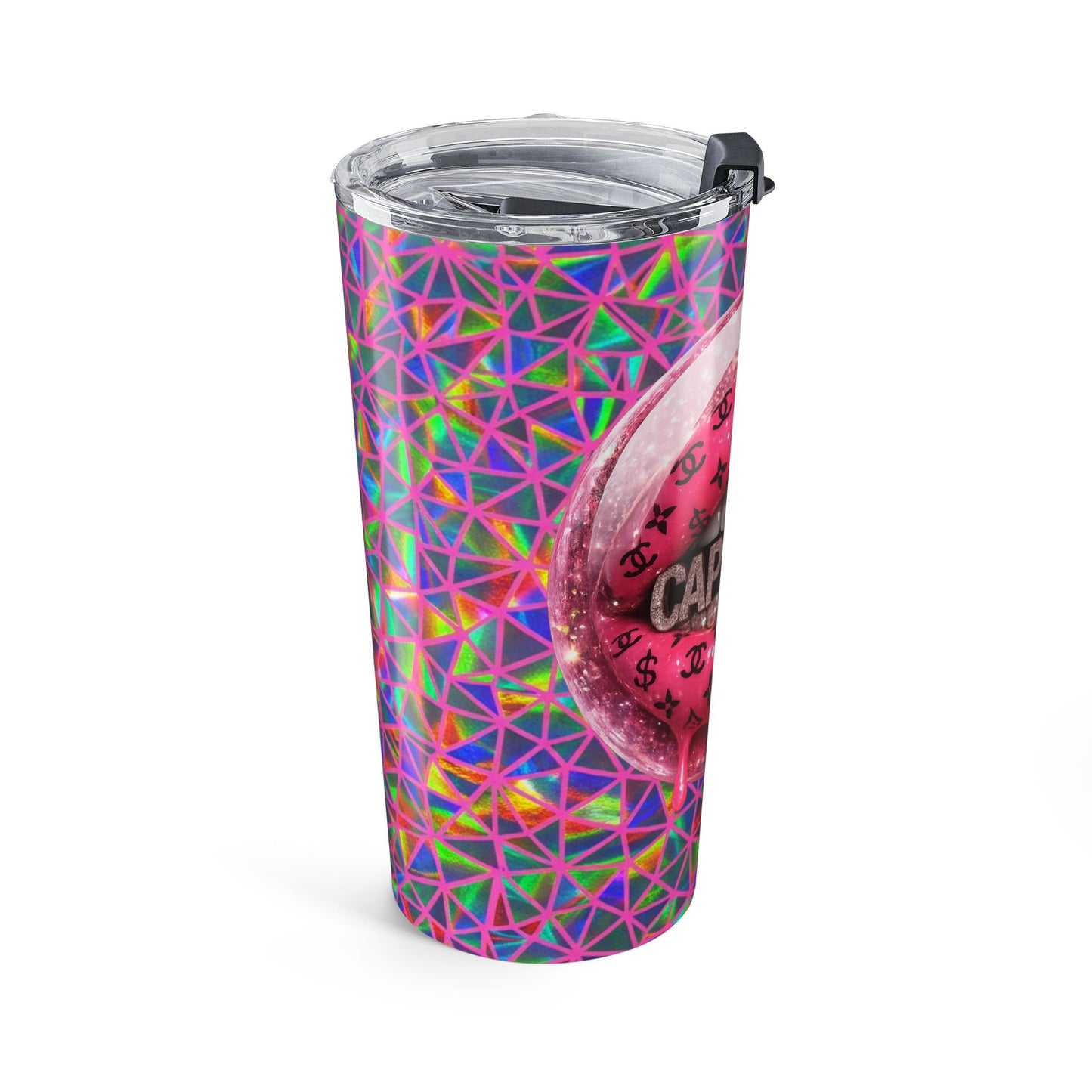 Capricorn Dripping Lip Art Tumbler 20oz Neon Geometric Zodiac