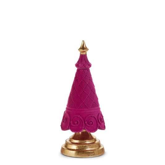 11.5" Pink Flocked Tree-0
