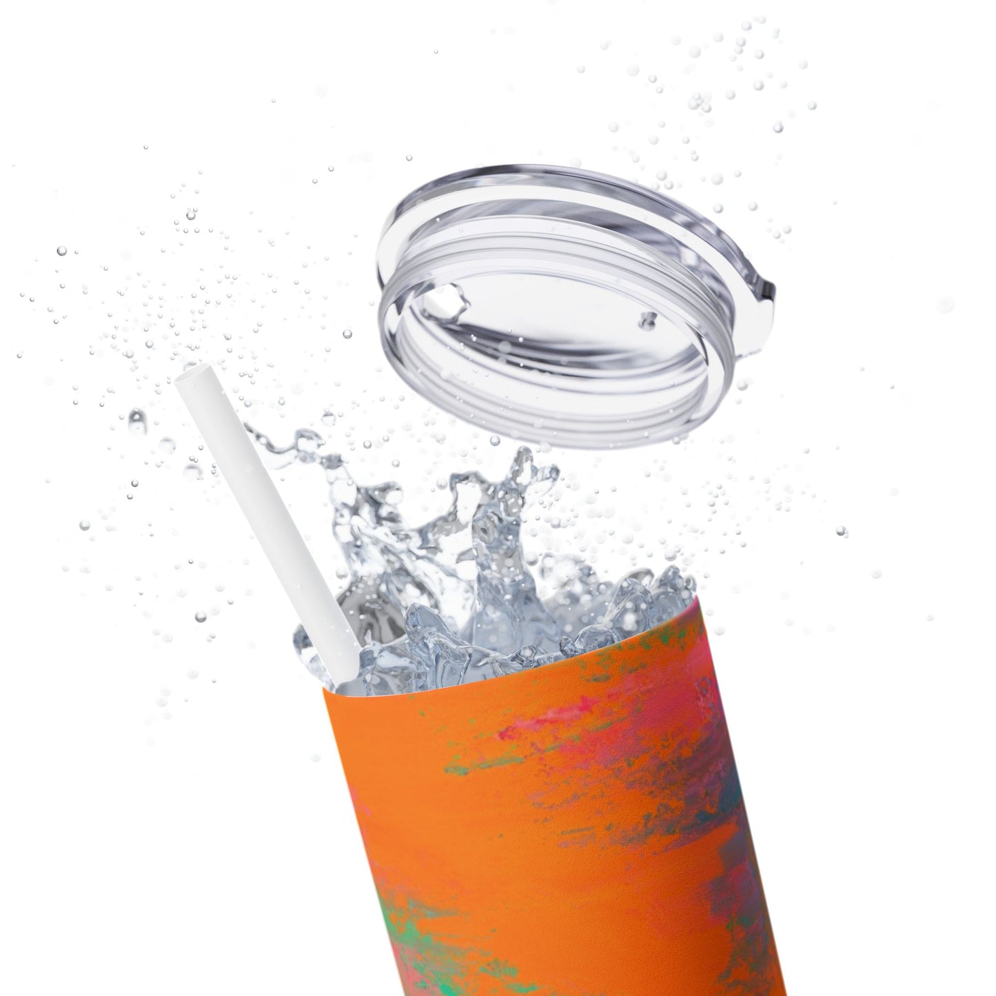 Colorful Ombre Skinny Tumbler with Straw, 20oz | Travel Mugs, Summer Drinkware, Beach Accessories, Gifts for Her, Eco-Friendly
