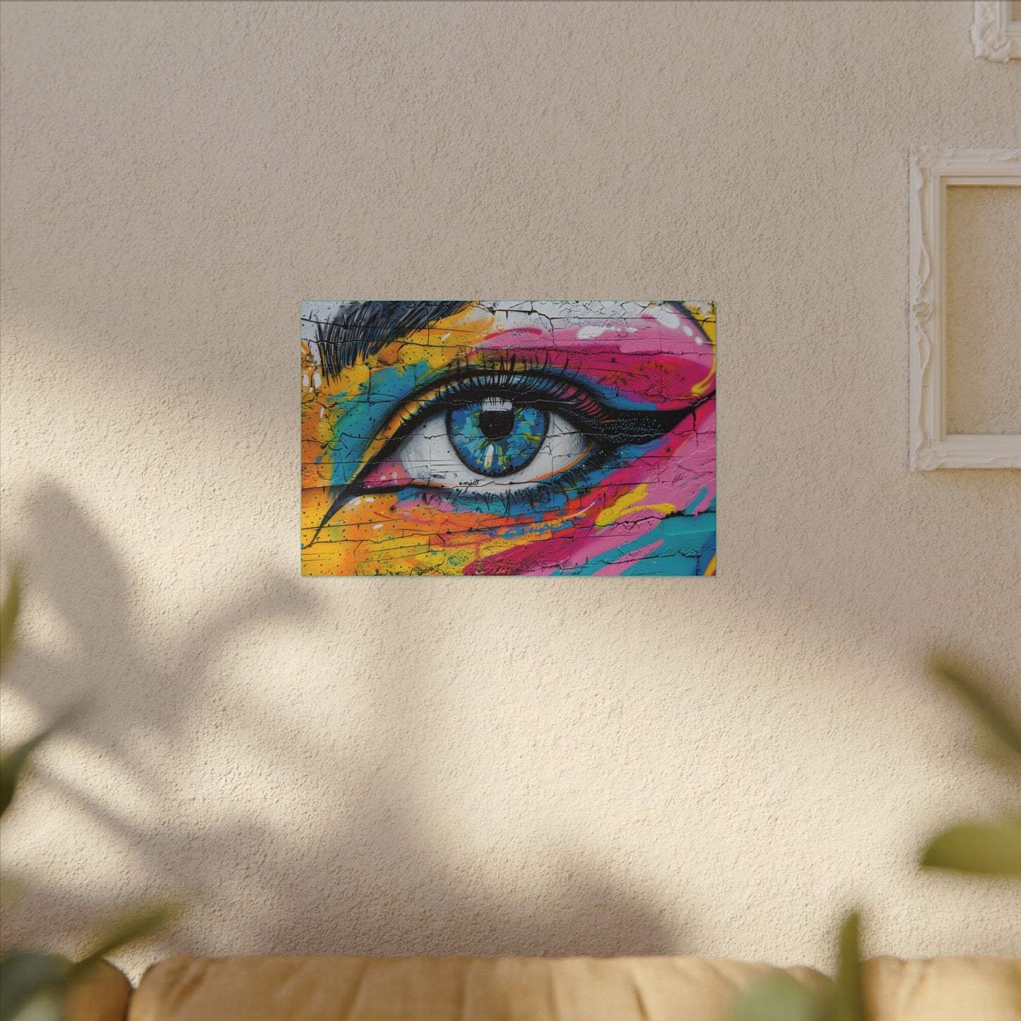 Colorful Eye Street Art Matte Canvas Print