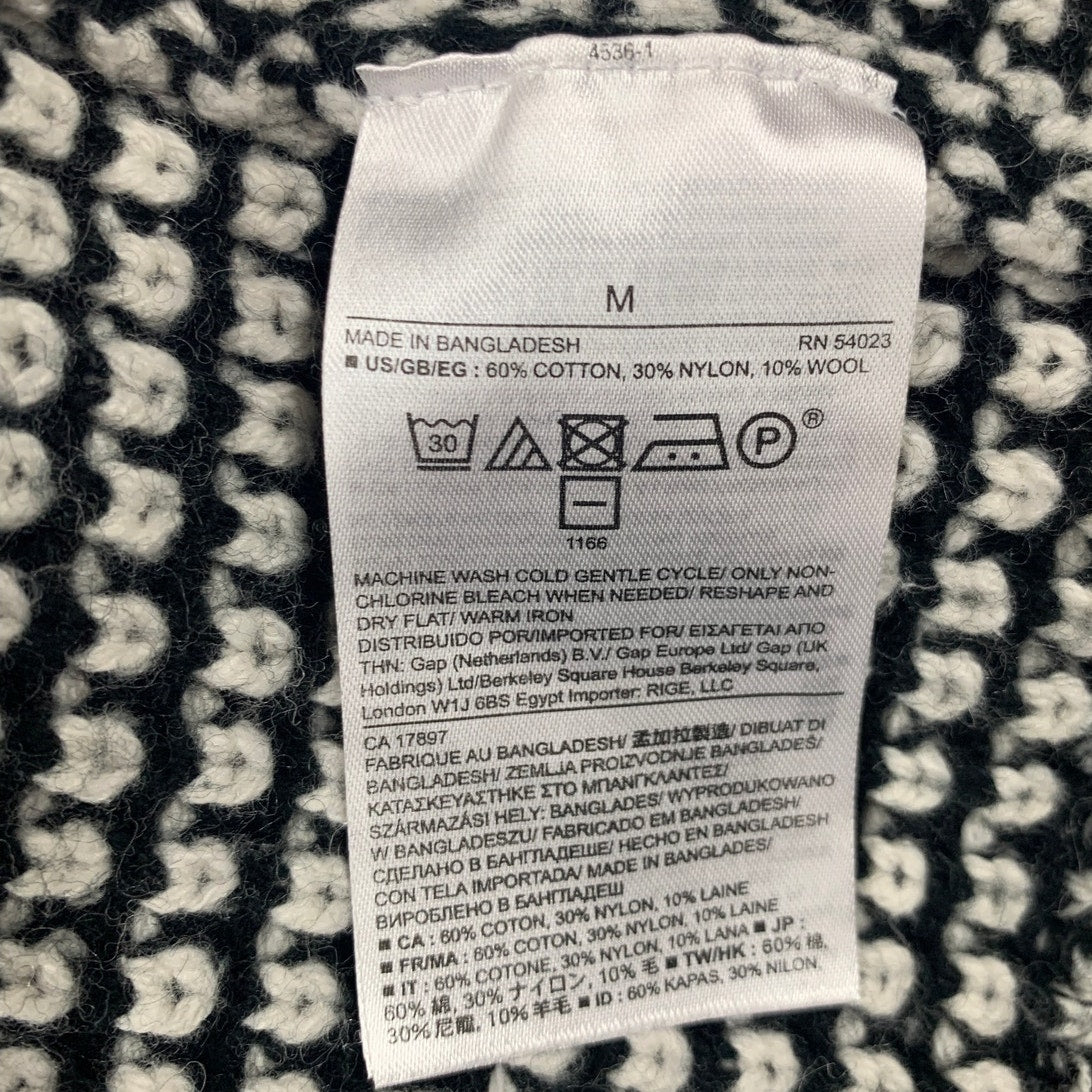 Banana Republic Womens Medium Long Sleeve Square Pattern Crew Neck Knit Sweater