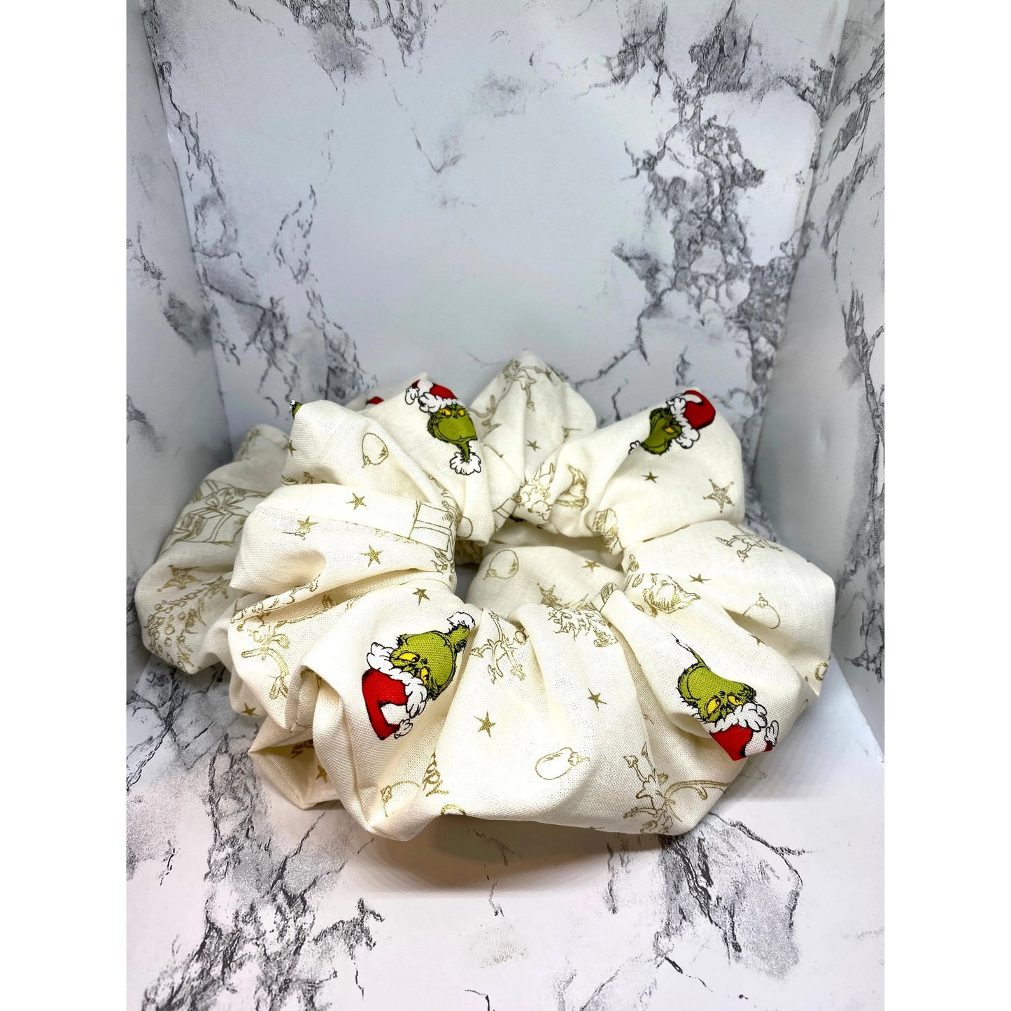 Gold Grinch Christmas Scrunchie