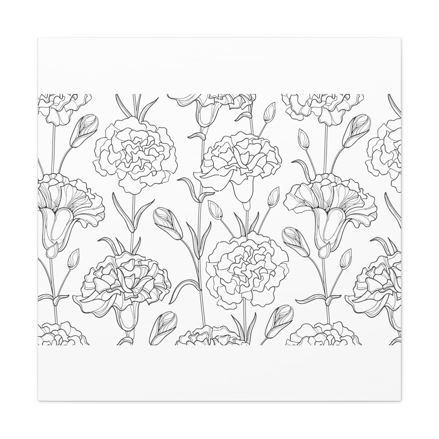 Floral Canvas Art, Stretched Wall Decor, Home Gift, Botanical Print, Modern Design, Matte Finish