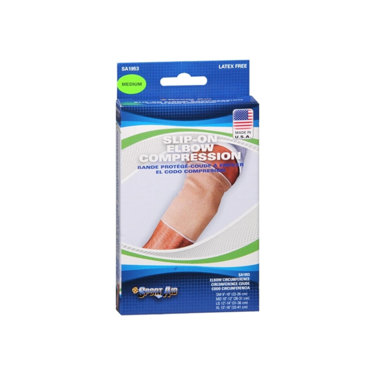 Sport Aid Slip-On Elbow Compression Support – Small (Beige)