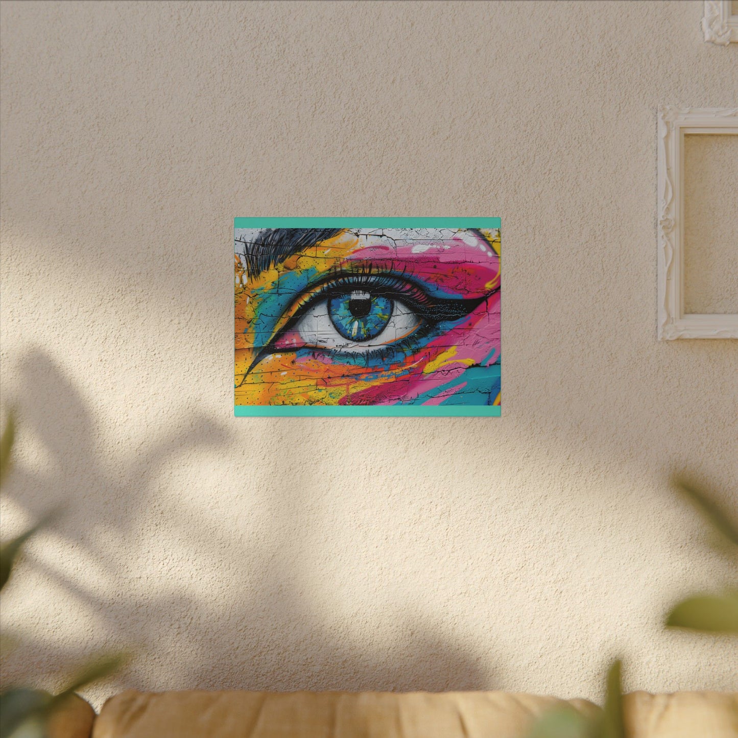 Colorful Eye Street Art Matte Canvas Print