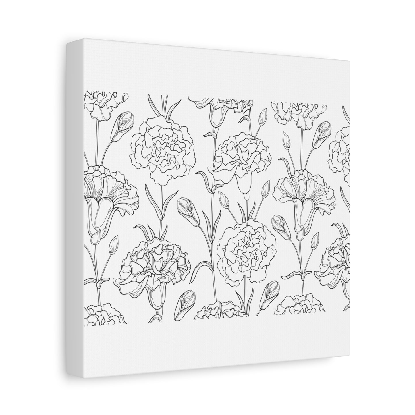 Floral Canvas Art, Stretched Wall Decor, Home Gift, Botanical Print, Modern Design, Matte Finish
