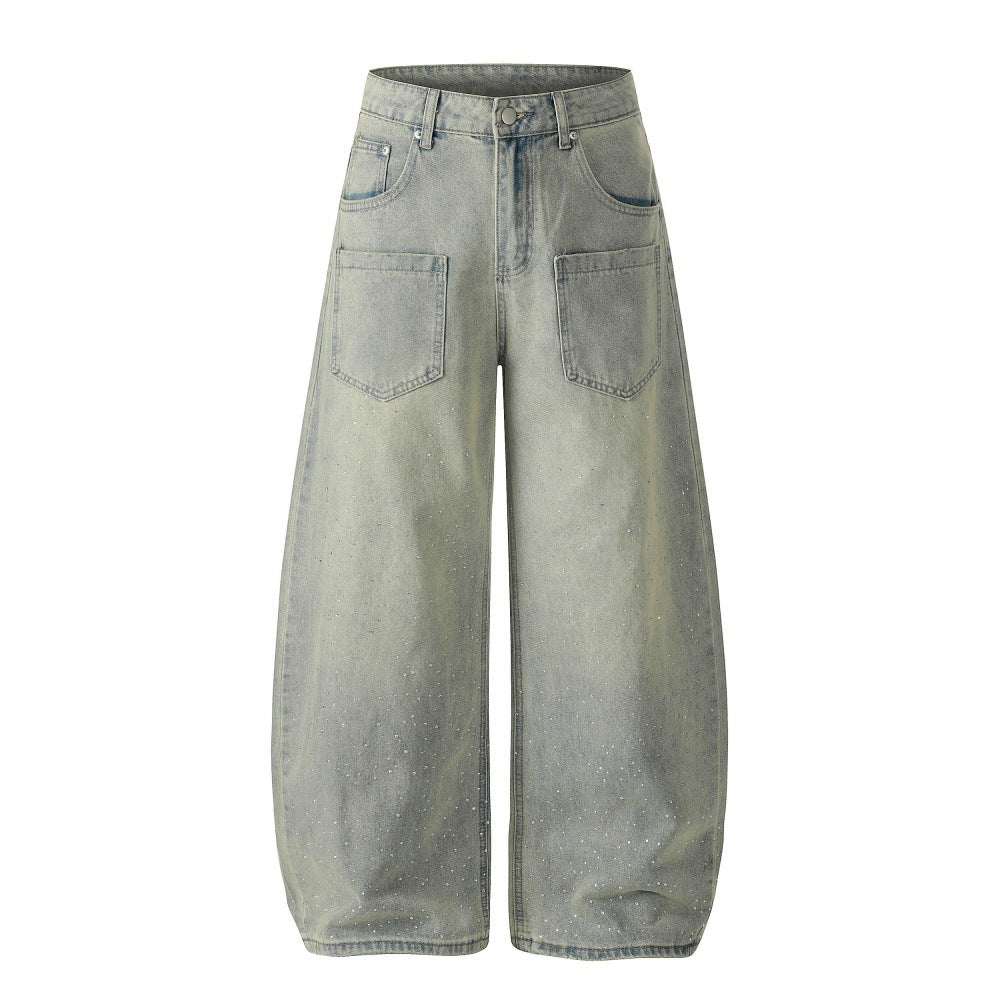 Starry Sky Hot Diamond Bending Knife Jeans