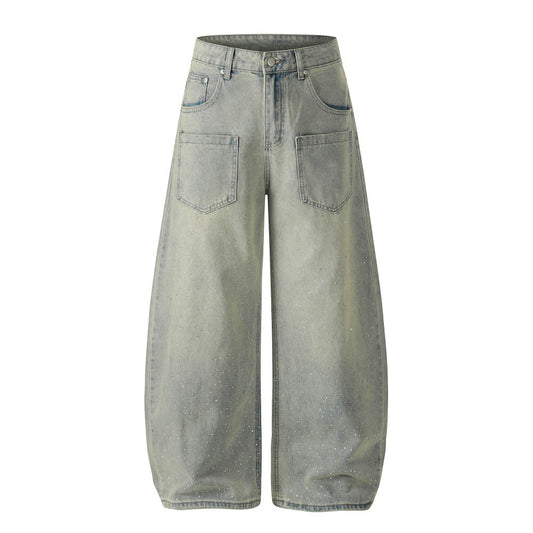 Starry Sky Hot Diamond Bending Knife Jeans