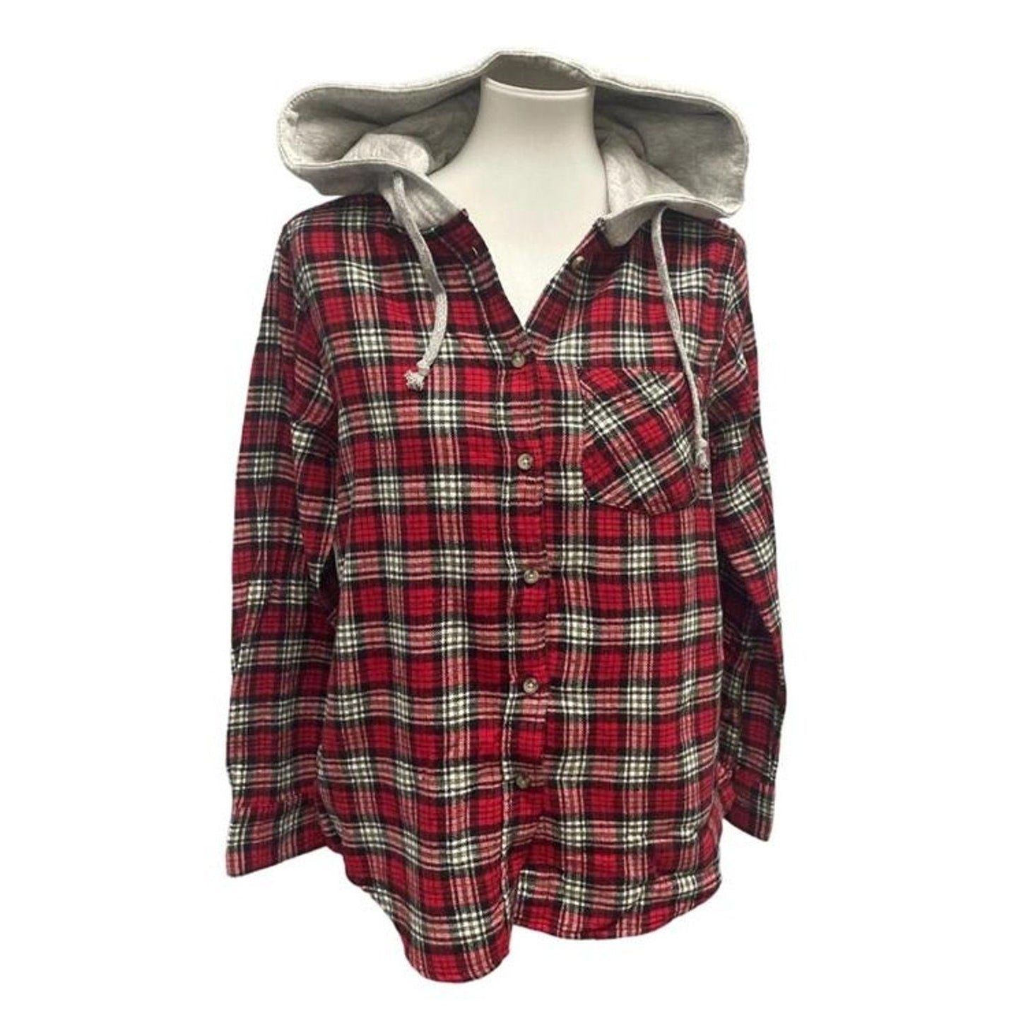 New Champion Unisex Medium Navy Pullover Sweatshirt w Bonus Plaid Flannel Hoodie
