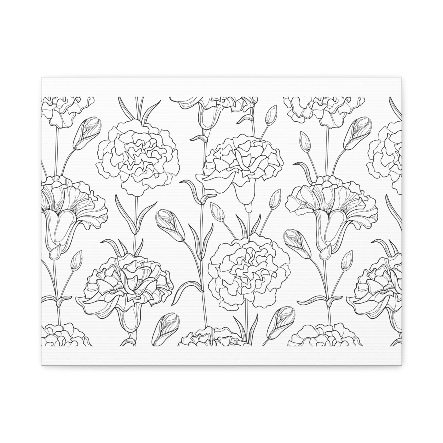 Floral Canvas Art, Stretched Wall Decor, Home Gift, Botanical Print, Modern Design, Matte Finish
