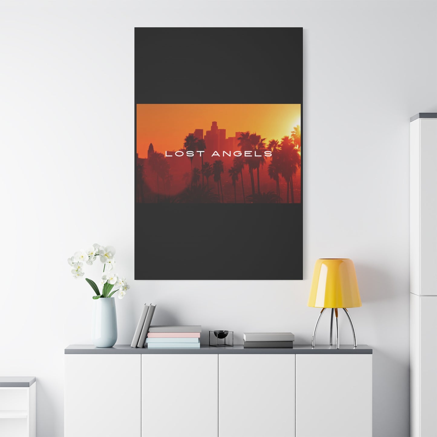 Lost Angels Wall Art Canvas | Sunset Cityscape Print, Home Decor, Gift for Art Lovers, Modern Living Room, California Vibe